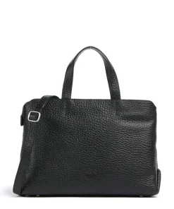 Hirsch Winona Handtasche genarbtes Leder schwarz