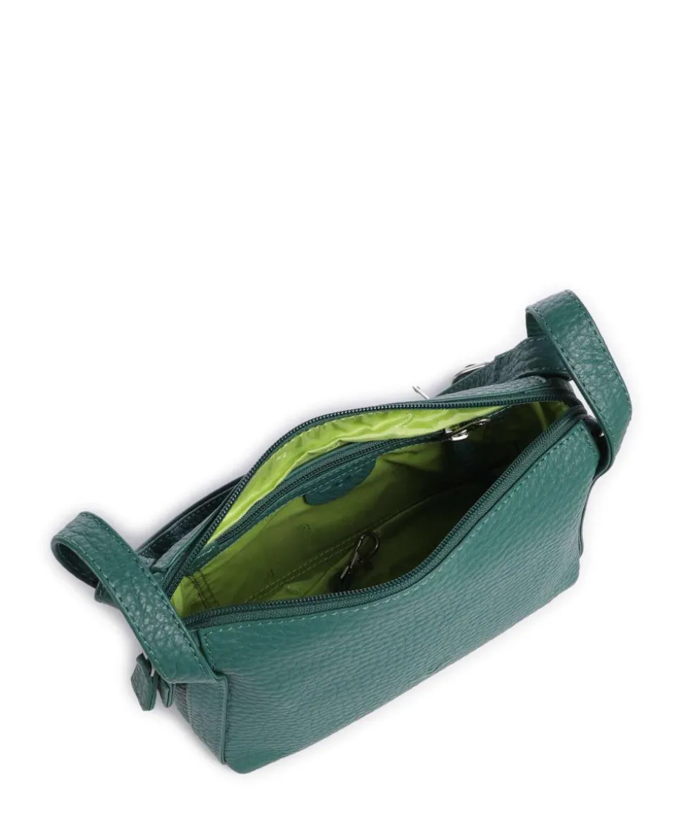 Hirsch Xantia Umhängetasche genarbtes Leder grün