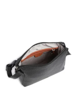 Hirsch Xantia Umhängetasche genarbtes Leder schwarz