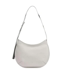 Hispani Beuteltasche fein genarbtes Leder hellgrau