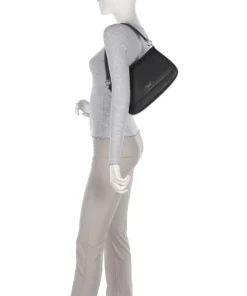 Hudson Schultertasche genarbtes Rindsleder schwarz