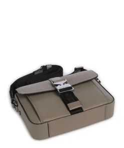 Hudson Umhängetasche genarbtes Rindsleder taupe