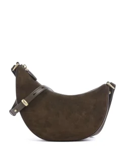 Hug Umhängetasche aufgerautes Rindsleder dunkelbraun