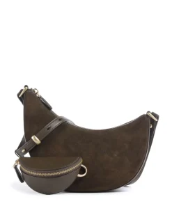Hug Umhängetasche aufgerautes Rindsleder dunkelbraun