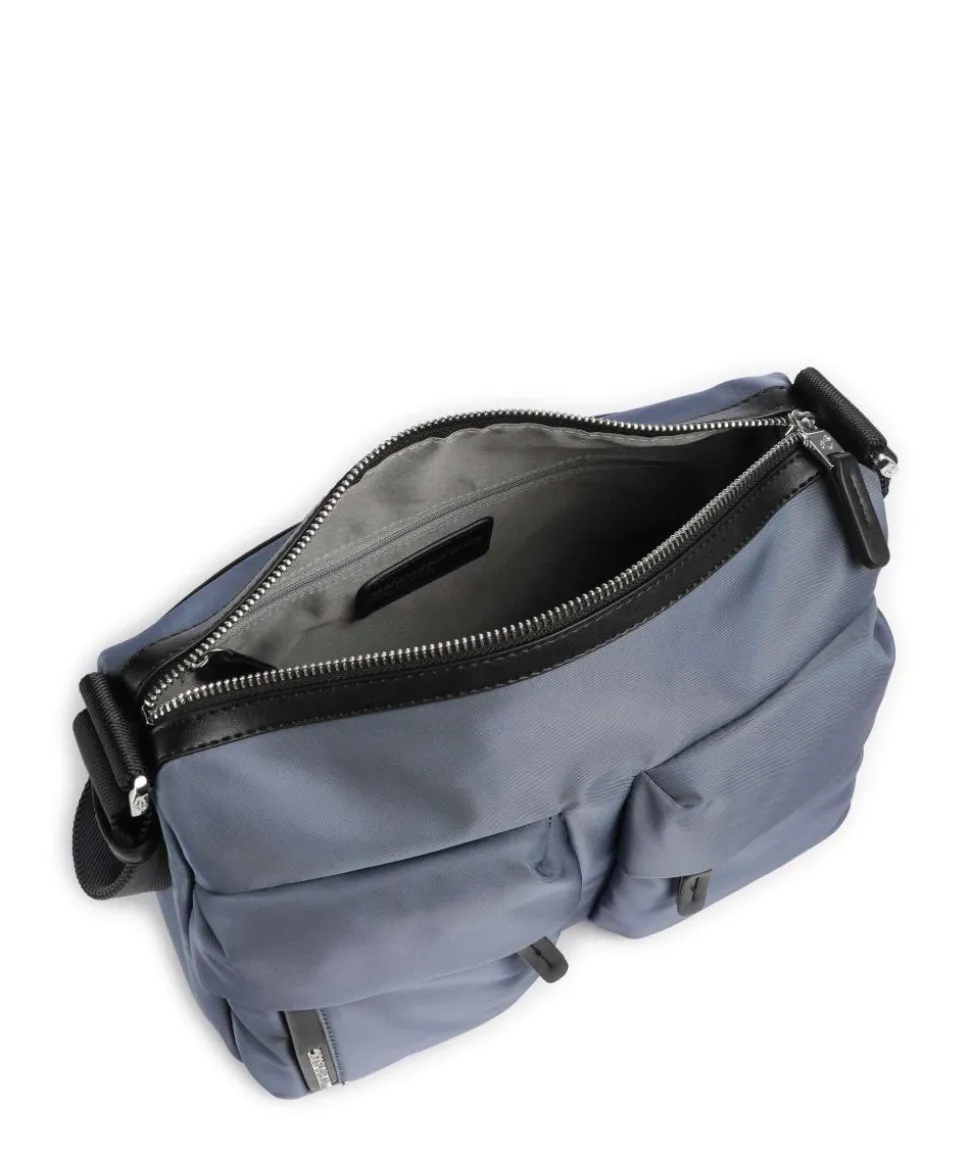 Hunter Schultertasche Nylon blaugrau