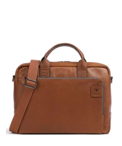 Hyde Aktentasche 15″ genarbtes Leder cognac