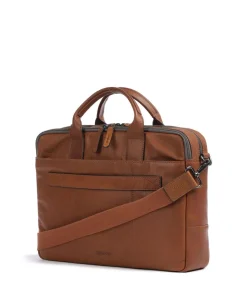 Hyde Aktentasche 15″ genarbtes Leder cognac