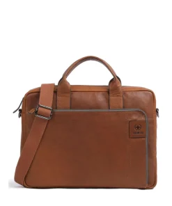 Hyde Aktentasche 15″ genarbtes Leder cognac