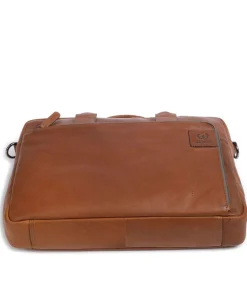Hyde Aktentasche 15″ genarbtes Leder cognac