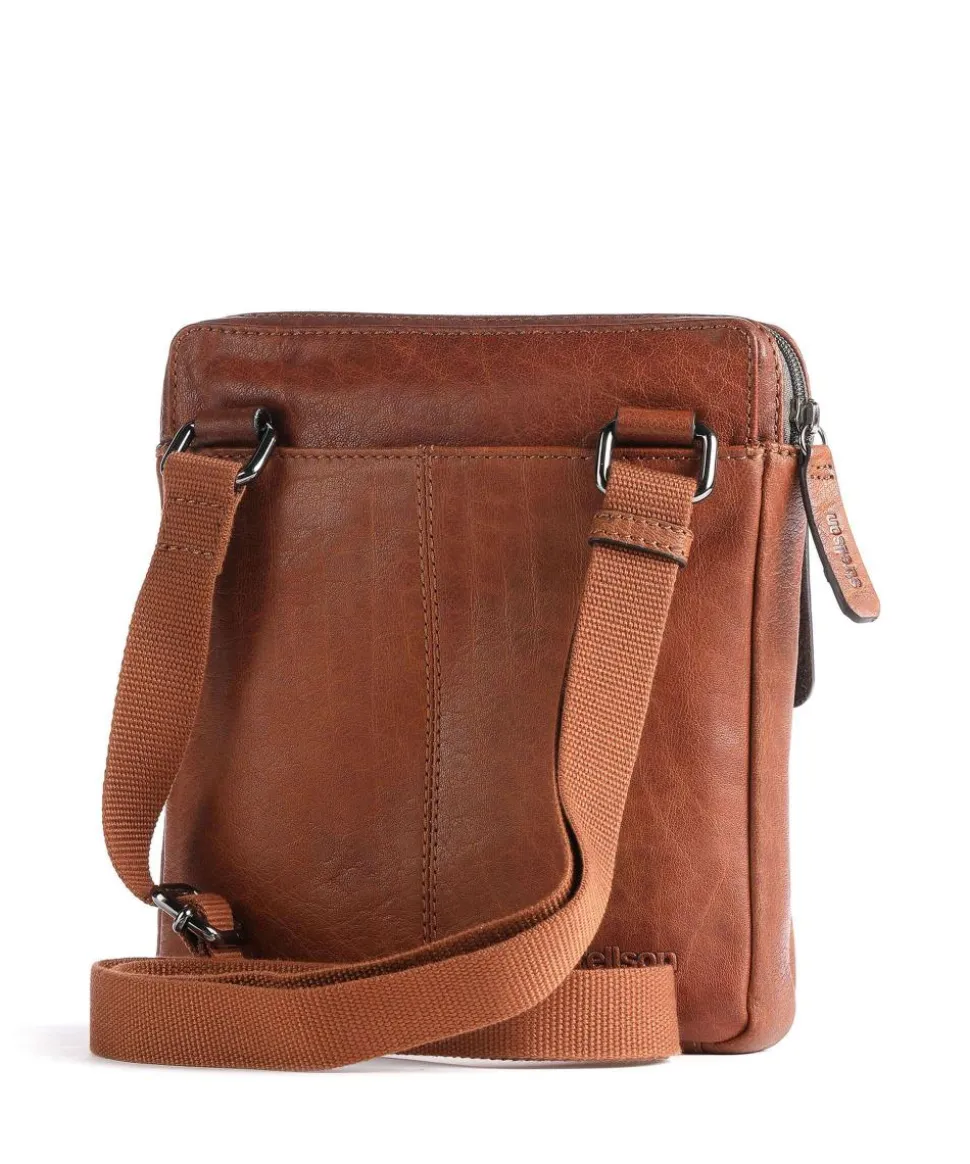 Hyde Park Umhängetasche genarbtes Rindsleder braun