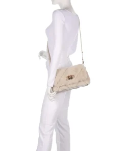 Icon M Schultertasche Kunstfell beige