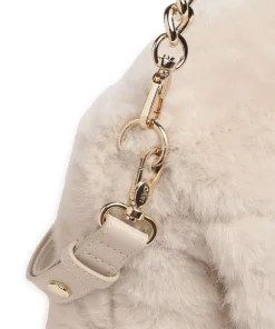 Icon M Schultertasche Kunstfell beige