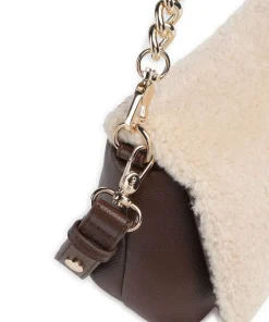 Icon M Schultertasche Lederimitat, Kunstfell beige/braun