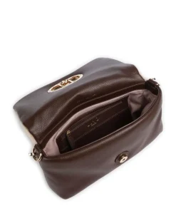 Icon M Schultertasche Lederimitat, Kunstfell beige/braun