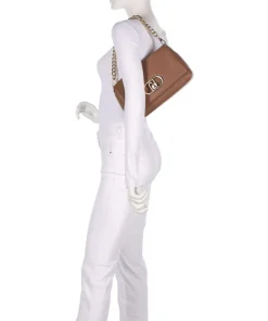 Icon M Schultertasche Lederimitat braun