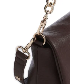 Icon M Schultertasche Lederimitat dunkelbraun