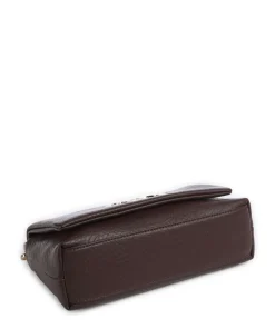 Icon M Schultertasche Lederimitat dunkelbraun