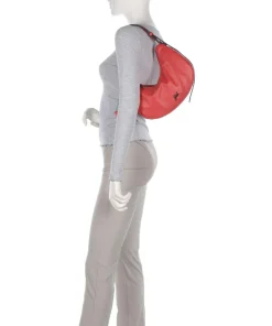 Icon Maite Schultertasche genarbtes Kalbsleder rot