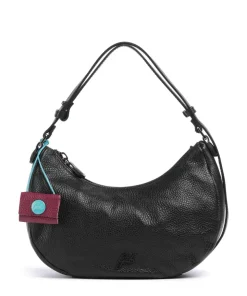 Icon Maite Schultertasche genarbtes Kalbsleder schwarz