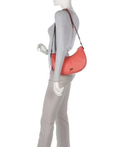 Icon Maite Schultertasche genarbtes Kalbsleder rot