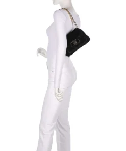 Icon S Schultertasche Kunstfell schwarz