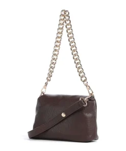 Icon S Schultertasche Lederimitat dunkelbraun