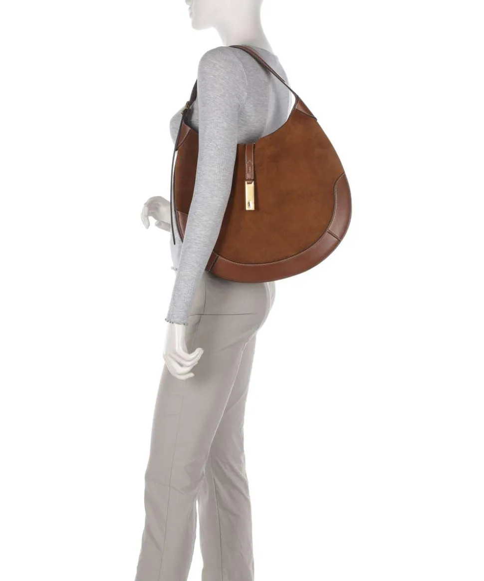 ID Collection Medium Beuteltasche aufgerautes Rindsleder, fein genarbtes Rindsleder braun