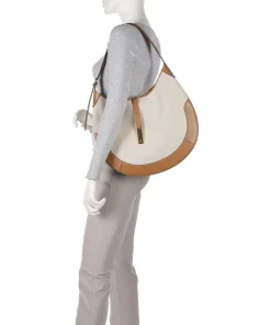 ID Collection Medium Beuteltasche Rindsleder, Canvas beige/braun