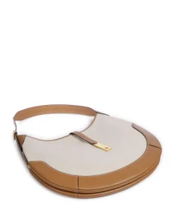 ID Collection Medium Beuteltasche Rindsleder, Canvas beige/braun