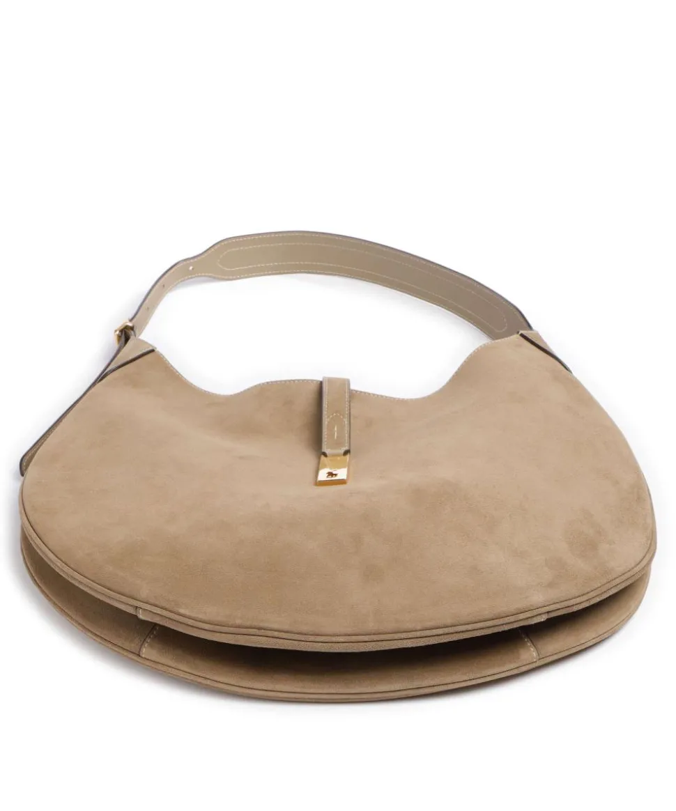 ID Collection Medium Beuteltasche aufgerautes Leder beige