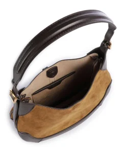 ID Collection Small Beuteltasche fein genarbtes Rindsleder, aufgerautes Rindsleder hellbraun