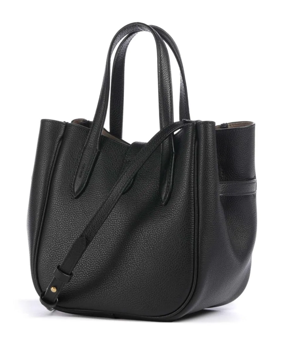 ID Collection Small Handtasche genarbtes Rindsleder schwarz