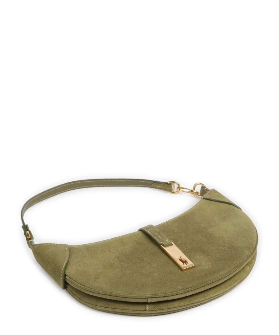 ID Collection Small Schultertasche aufgerautes Rindsleder olivgrün