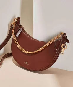 ID Collection Small Schultertasche fein genarbtes Rindsleder braun