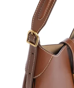 ID Collection Small Schultertasche fein genarbtes Rindsleder braun