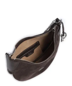 ID Collection Small Schultertasche aufgerautes Rindsleder dunkelbraun