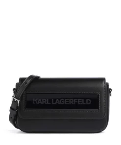 Ikon K Small Umhängetasche recyceltes Leder schwarz