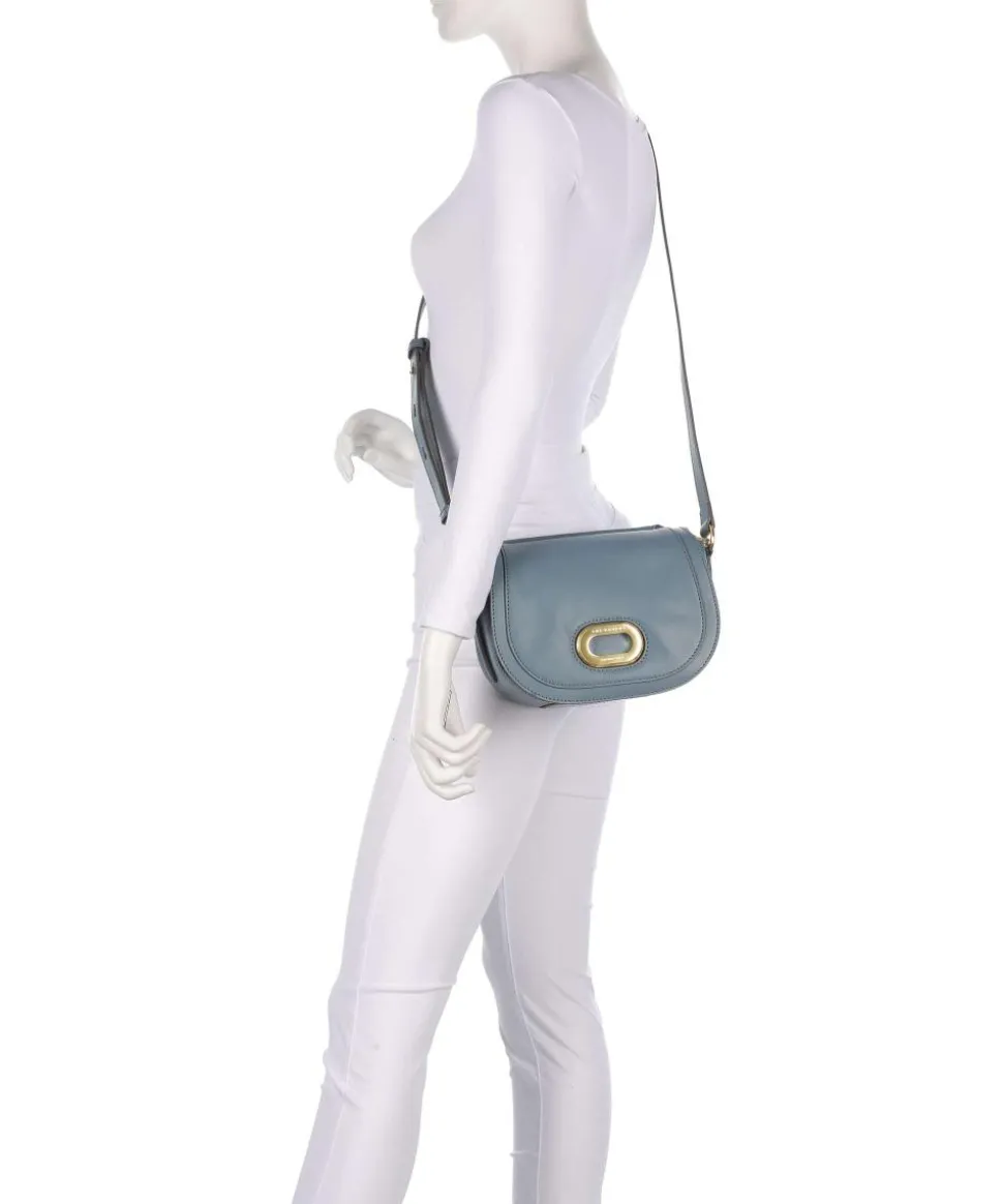 Ilaria Umhängetasche fein genarbtes Rindsleder blaugrau