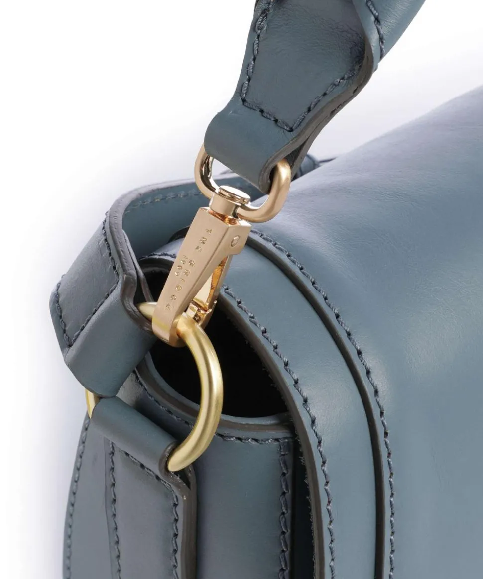 Ilaria Umhängetasche fein genarbtes Rindsleder blaugrau