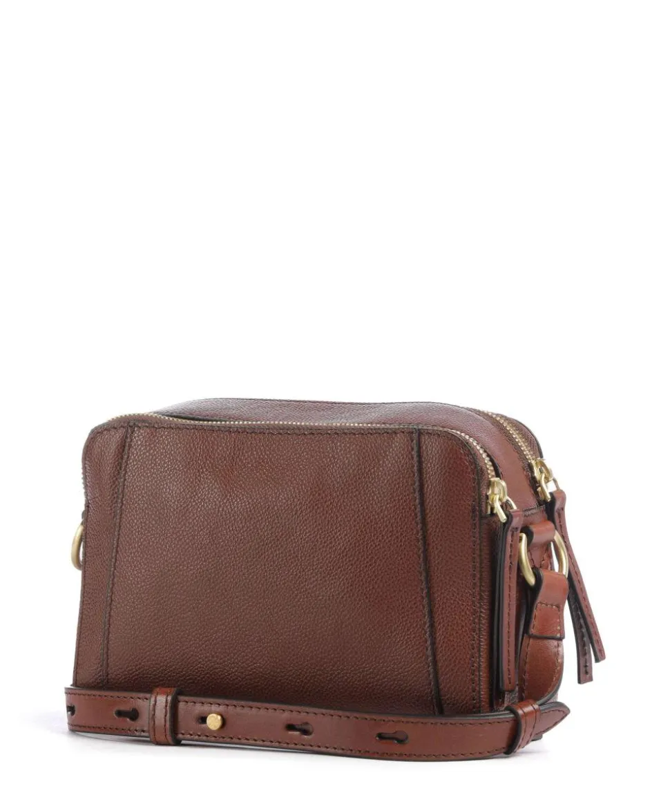 Ines Umhängetasche genarbtes Rindsleder dunkelbraun