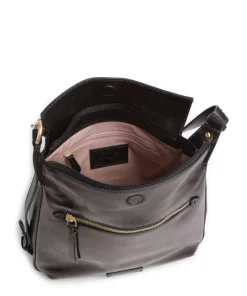 Ingrid Schultertasche fein genarbtes Rindsleder schwarz