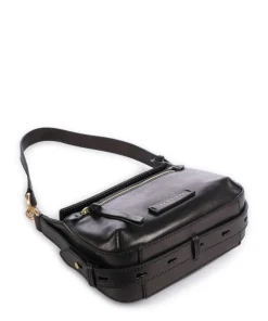 Ingrid Schultertasche fein genarbtes Rindsleder schwarz