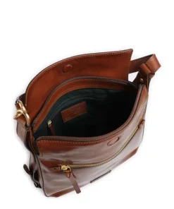 Ingrid Schultertasche fein genarbtes Rindsleder braun