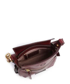 Ingrid Schultertasche fein genarbtes Rindsleder rotbraun