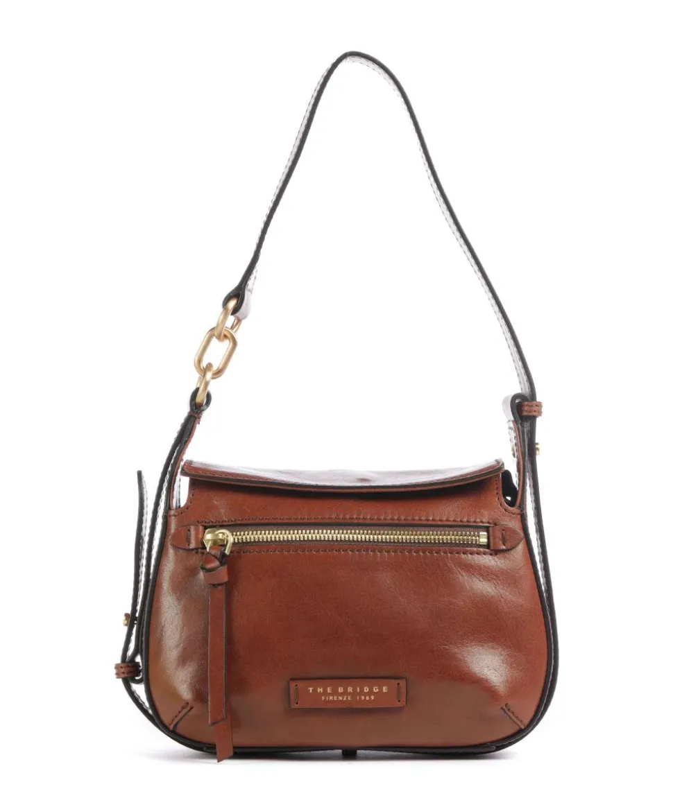 Ingrid Schultertasche fein genarbtes Rindsleder braun