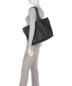 Inside Out Shopper genarbtes Leder schwarz