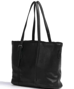 Inside Out Shopper genarbtes Leder schwarz