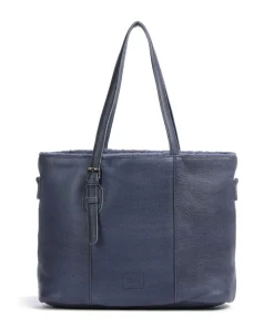 Inside Out Shopper genarbtes Leder dunkelblau