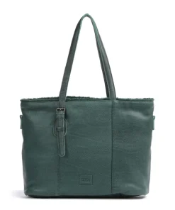 Inside Out Shopper genarbtes Leder dunkelgrün