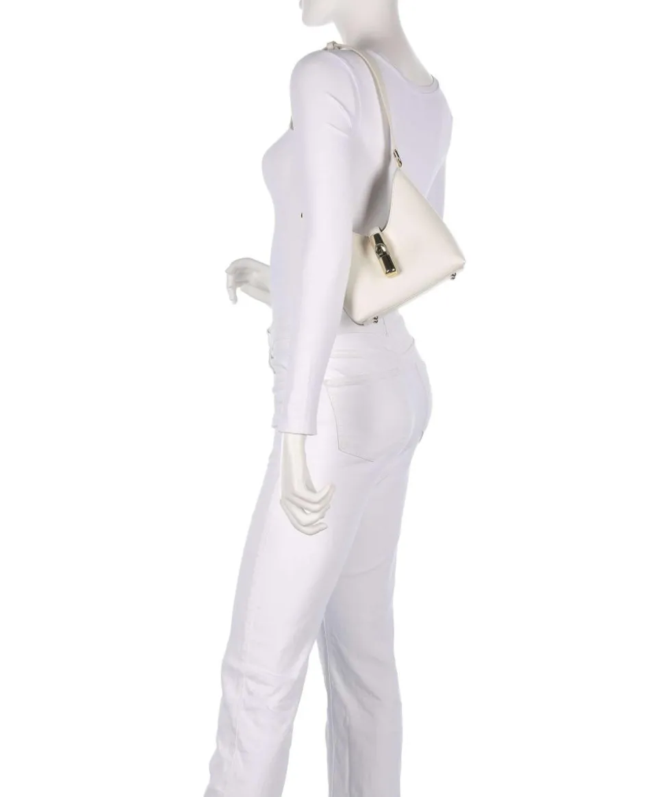 Iride Mini Schultertasche genarbtes Leder creme